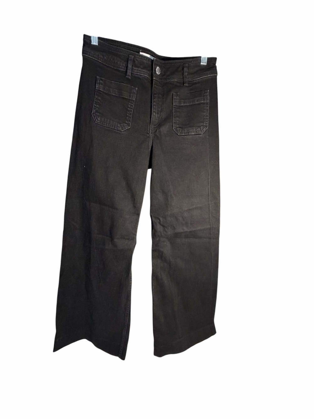 Mango MNG Black Wide Leg Jeans Women’s Squared front pockets Sz 6